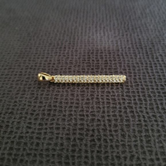 Vertical↕️ Bar Pendant with Pave Crystals💎 - Picture 5 of 15